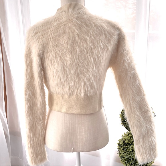 Zara Faux Fur Jacket Ivory Size Medium NWT - Picture 10 of 16